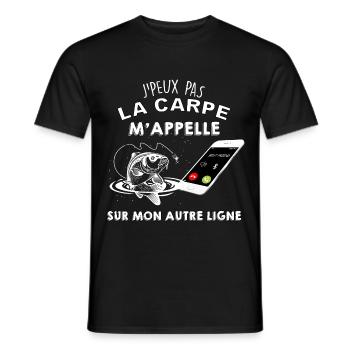 Pêche la carpe m'appelle humour pecheur - T-shirt homme - noir - Devant - AI Model Male 178 light (178cm)