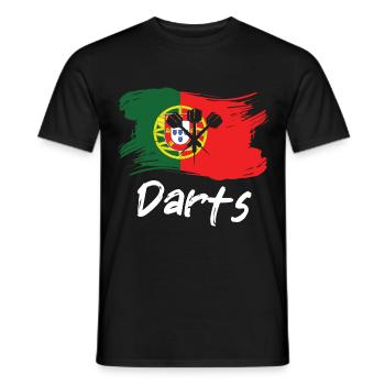 Portugal Dart Spieler Design / Dartboard - Männer T-Shirt - Schwarz - Vorne - AI Model Male 178 light (178cm)