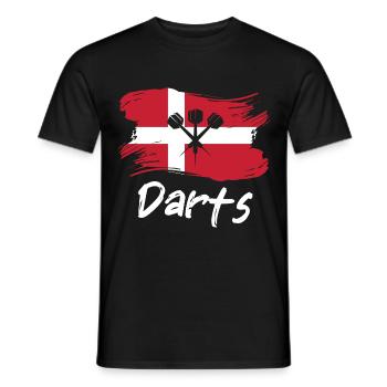 Denmark Dart Player Design - Men's T-Shirt - black - Front - AI Model Male 178 light (178cm)