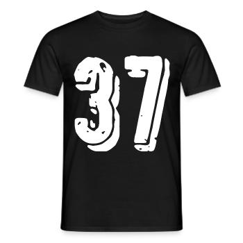 Maillot numéro 37 - T-shirt homme - noir - Devant - AI Model Male 178 light (178cm)