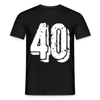 40 Zahl Trikot - Männer T-Shirt - Schwarz - Vorne - AI Model Male 178 light (178cm)