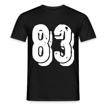 Maillot à 83 numéros - T-shirt homme - noir - Devant - AI Model Male 178 light (178cm)
