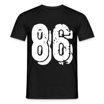 86 number jersey - Men's T-Shirt - black - Front - AI Model Male 178 light (178cm)