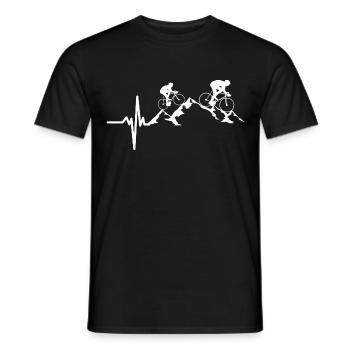 Mountain Biking Heartbeat Rando - Men's T-Shirt - black - Front - AI Model Male 178 light (178cm)
