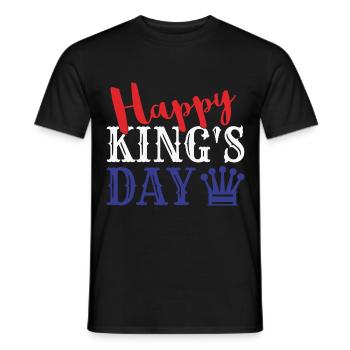 Jour des Rois Joyeux Jour du Roi Drapeau néerlandais - T-shirt homme - noir - Devant - AI Model Male 178 light (178cm)