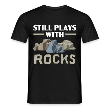 Toujours jouer avec les roches, la géologie, la cueillette de roches - T-shirt homme - noir - Devant - AI Model Male 178 light (178cm)