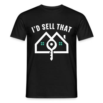 Je vendrais le courtier immobilier en maison - T-shirt homme - noir - Devant - AI Model Male 178 light (178cm)