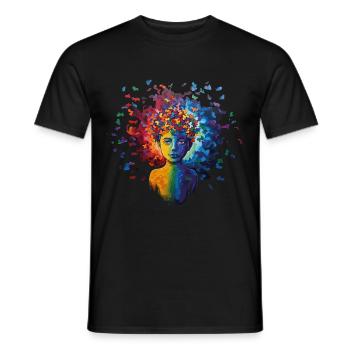 Colorful autism design a sign of diversity - Men's T-Shirt - black - Front - AI Model Male 178 light (178cm)