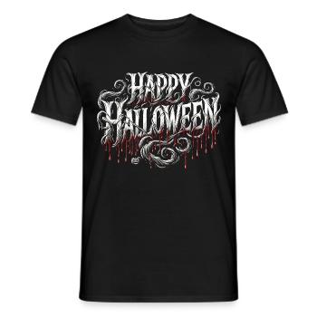 Chemise effrayante « Happy Halloween » - T-shirt homme - noir - Devant - AI Model Male 178 light (178cm)