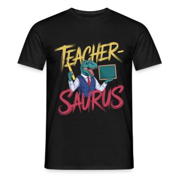 Teacher-saurus 13 - Männer T-Shirt - Schwarz - Vorne - AI Model Male 178 light (178cm)
