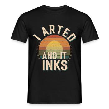 I Arted And It Inks 15 - Männer T-Shirt - Schwarz - Vorne - AI Model Male 178 light (178cm)