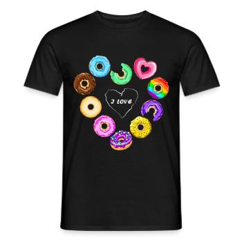 Ich liebe Donuts - Männer T-Shirt - Schwarz - Vorne - AI Model Male 178 light (178cm)