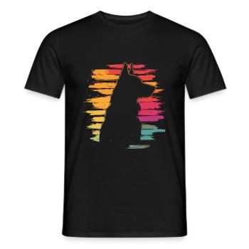 German Shepherd Silhouette Vintage - Men's T-Shirt - black - Front - AI Model Male 178 light (178cm)