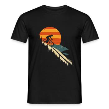 Downhill Mountain Biking Downhill Vintage - Men's T-Shirt - black - Front - AI Model Male 178 light (178cm)