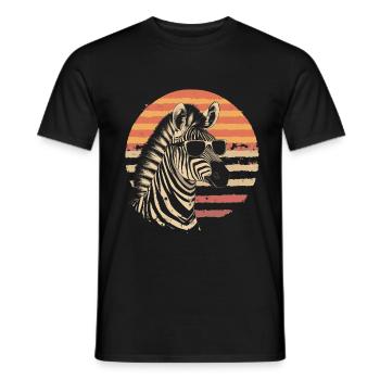 Zèbre avec lunettes de soleil Vintage - T-shirt homme - noir - Devant - AI Model Male 178 light (178cm)