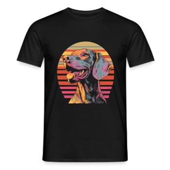 Weimaraner Vintage - Männer T-Shirt - Schwarz - Vorne - AI Model Male 178 light (178cm)
