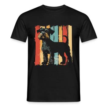 Schnauzer Dog Vintage - Men's T-Shirt - black - Front - AI Model Male 178 light (178cm)