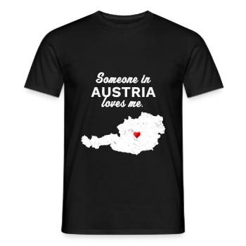 Relation à distance ou réconciliation, l'amour en Autriche - T-shirt homme - noir - Devant - AI Model Male 178 light (178cm)