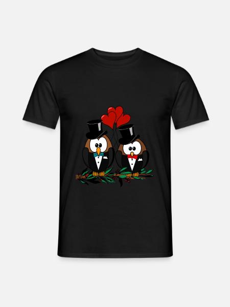 Homo Hochzeit Schwule Verliebte werden ein Paar - Männer T-Shirt - Schwarz