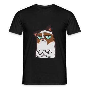 Traurige Katze Geschenk für Kinder und Erwachsene! - Männer T-Shirt - Schwarz - Vorne - AI Model Male 178 light (178cm)