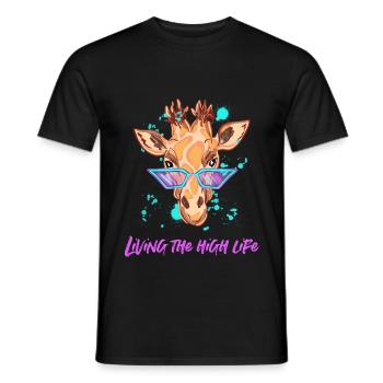 Girafe cool - T-shirt homme - noir - Devant - AI Model Male 178 light (178cm)