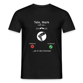 Telemark Ski Ferse Frei Geschenk - Männer T-Shirt - Schwarz - Vorne - AI Model Male 178 light (178cm)