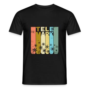 Telemark Ski Heel Free Retro Vintage Gift - Men's T-Shirt - black - Front - AI Model Male 178 light (178cm)