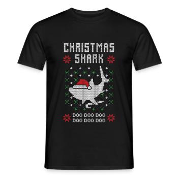 Requin de Noël moche Noël - T-shirt homme - noir - Devant - AI Model Male 178 light (178cm)
