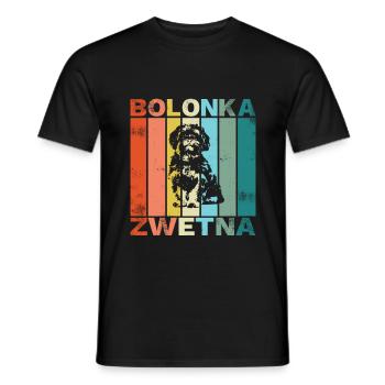 Bolonka Zwetna rétro cadeau pour les amoureux des chiens - T-shirt homme - noir - Devant - AI Model Male 178 light (178cm)
