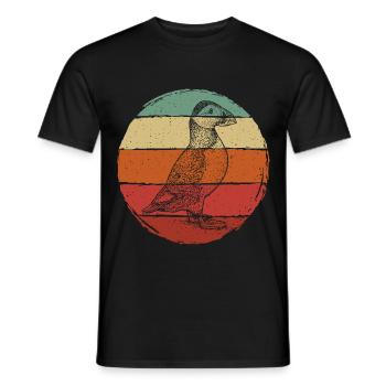 Puffin Retro - Men's T-Shirt - black - Front - AI Model Male 178 light (178cm)