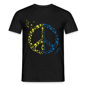 Ukraine Bird Peace Sign Ukraine Flag Peace Bird - Männer T-Shirt - Schwarz - Vorne - AI Model Male 178 light (178cm)