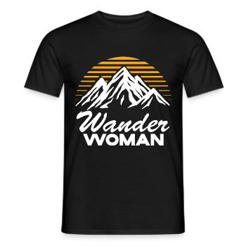 Hiking Woman Mountains Hiking Hiking Gift Woman - Men's T-Shirt - black - Front - AI Model Male 178 light (178cm)