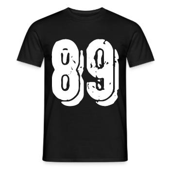 89 number jersey - Men's T-Shirt - black - Front - AI Model Male 178 light (178cm)