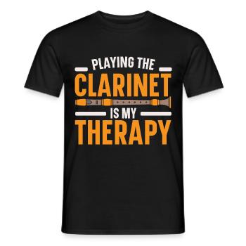 Jouer de la clarinette est mon clarinettiste de thérapie - T-shirt homme - noir - Devant - AI Model Male 178 light (178cm)