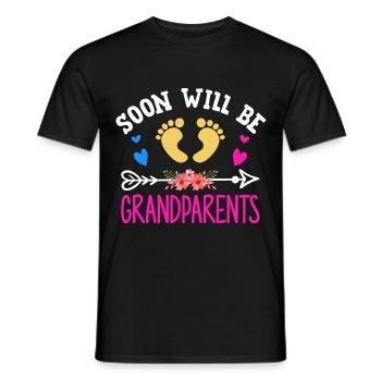 Bientôt nous serons grand-mère et grand-père, nous serons grands-parents - T-shirt homme - noir - Devant - AI Model Male 178 light (178cm)