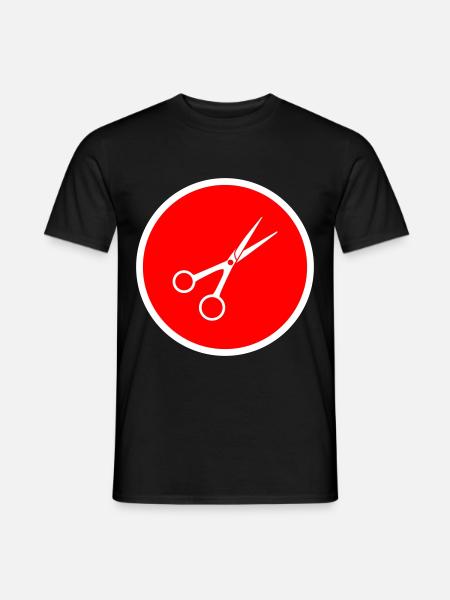 Schere Barber Kreis - Männer T-Shirt - Schwarz