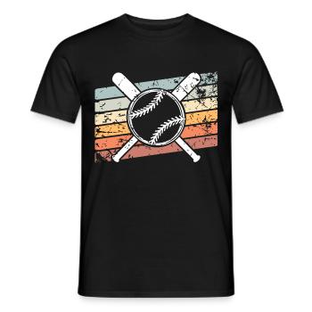 Honkbal - Heren T-shirt - zwart - Voor - AI Model Male 178 light (178cm)