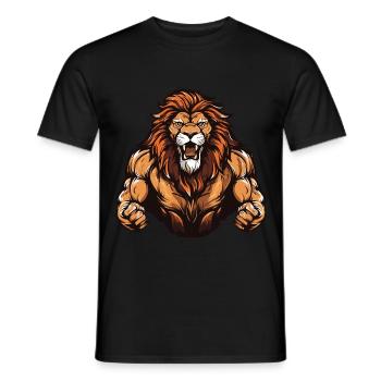 Löwe Gym Fitness Martial Arts MMA - Männer T-Shirt - Schwarz - Vorne - AI Model Male 178 light (178cm)