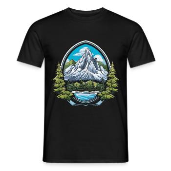 Montagnes Symbole Armoiries - T-shirt homme - noir - Devant - AI Model Male 178 light (178cm)