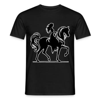 Femme Cheval Arabe - T-shirt homme - noir - Devant - AI Model Male 178 light (178cm)