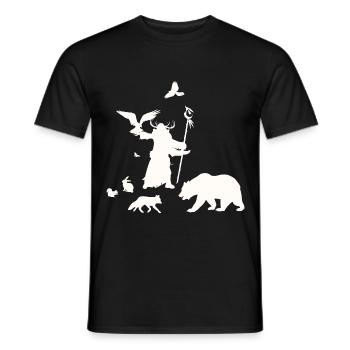 Fantasy Rollenspiel - Druide Silhouetten Design - Männer T-Shirt - Schwarz - Vorne - AI Model Male 178 light (178cm)