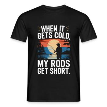When it gets cold | Angeln | Angler - Männer T-Shirt - Schwarz - Vorne - AI Model Male 178 light (178cm)
