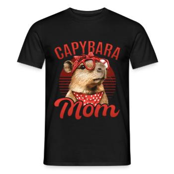 Funny Capybara Mom - Männer T-Shirt - Schwarz - Vorne - AI Model Male 178 light (178cm)