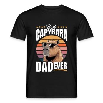 Funny Capybara Dad - Männer T-Shirt - Schwarz - Vorne - AI Model Male 178 light (178cm)