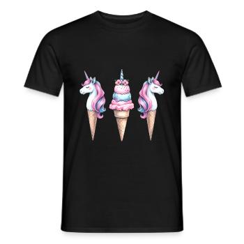 Retro Einhörner Eis Eiskreme Eiscrem Kinder Kind - Männer T-Shirt - Schwarz - Vorne - AI Model Male 178 light (178cm)