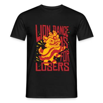 La danse du lion de Löwentanz est pour les perdants - T-shirt homme - noir - Devant - AI Model Male 178 light (178cm)