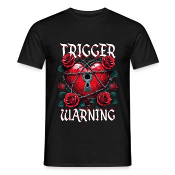Dark Romance Booktok Trigger Warning - Men's T-Shirt - black - Front - AI Model Male 178 light (178cm)