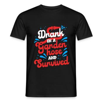Buvez dans un tuyau d’arrosage et survivez - T-shirt homme - noir - Devant - AI Model Male 178 light (178cm)