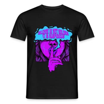 Silence Is Not Golden It Is Suspicious - Männer T-Shirt - Schwarz - Vorne - AI Model Male 178 light (178cm)