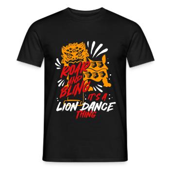 Danse du lion - T-shirt homme - noir - Devant - AI Model Male 178 light (178cm)